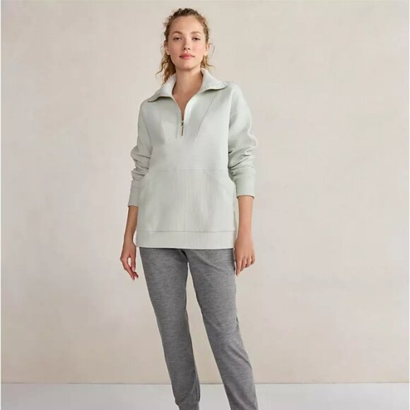 Talbots Haven Well Within Balance Organic Cotton Ottoman Half-Zip - Picture 1 of 14
